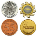 2.5" Die Struck Brass Coin w/ 7 Colors, 1 Side